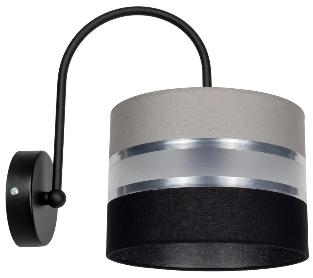 Fali lámpa CORAL 1xE27/60W/230V fekete/szürke