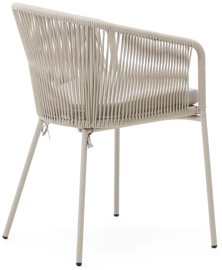 Krémszínű fém-párnázott kerti szék Yanet – Kave Home