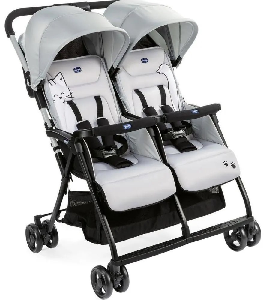Chicco - Babakocsi ikreknek OHLALA TWIN Silver Macska ezüst