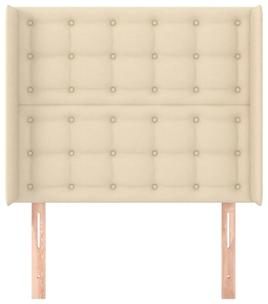 krémszínű szövet fejtámla szárnyakkal 103x16x118/128 cm