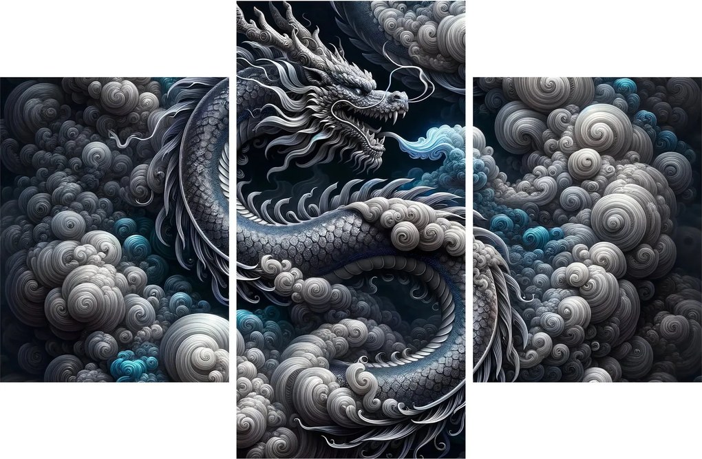 Kép – Sárkány a füstben (90x60 cm)