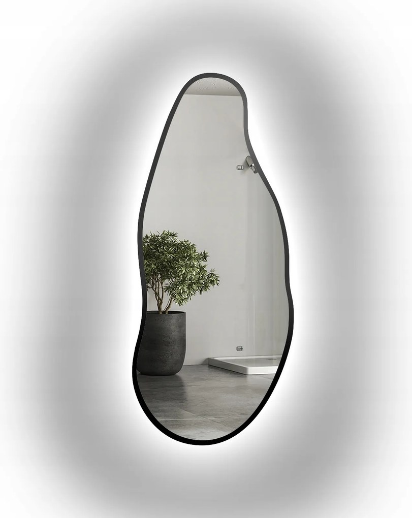 Szabálytalan alakú tükör keretben Led háttérvilágítással Baryt 50x129