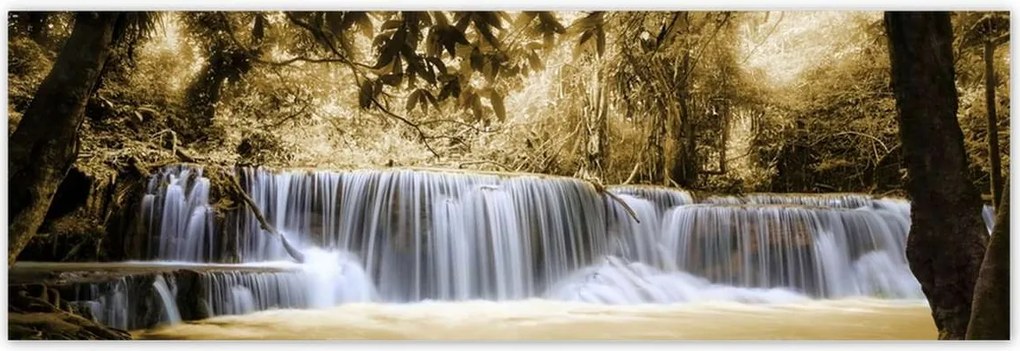 Plakátok 200x66 Szépia vízesés