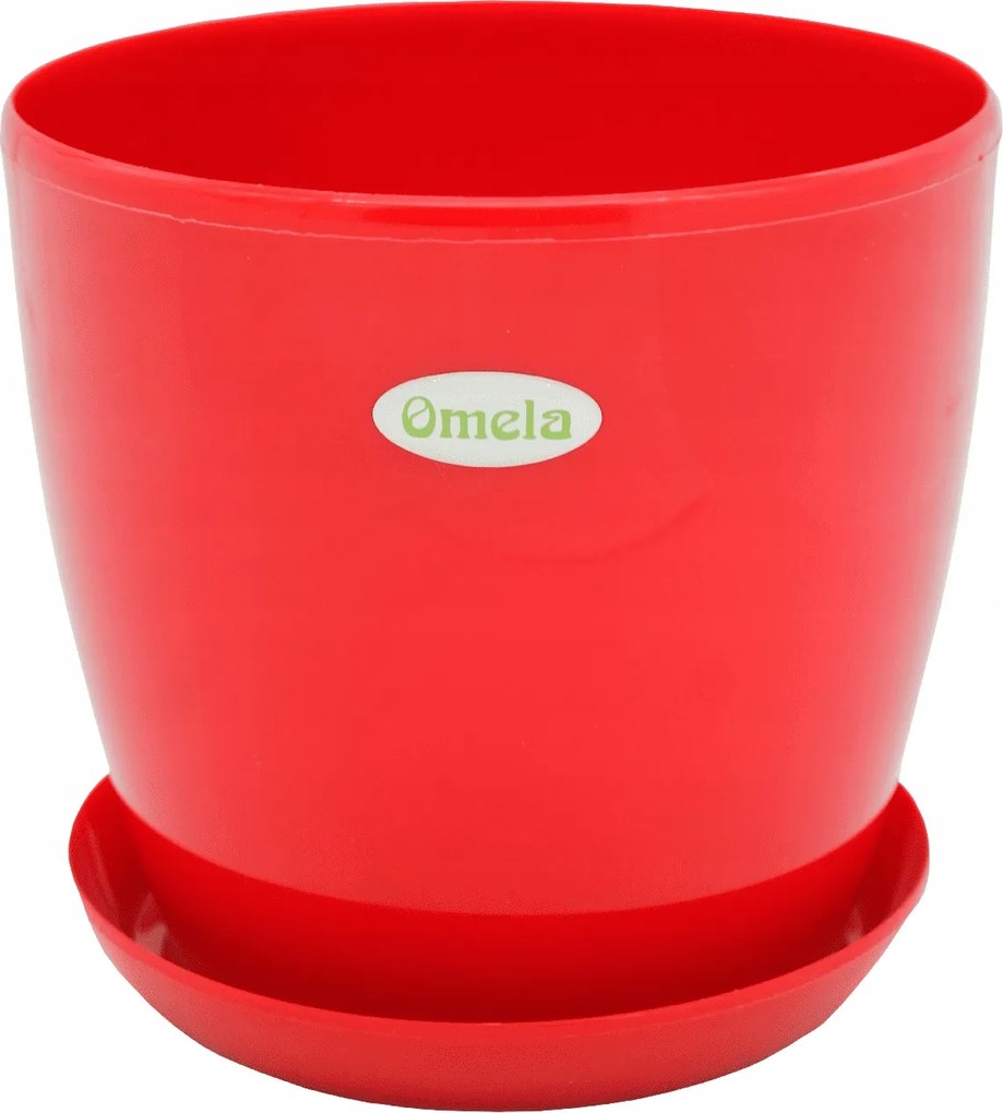 Műanyag virágtartó kaspó állvánnyal piros 16cm