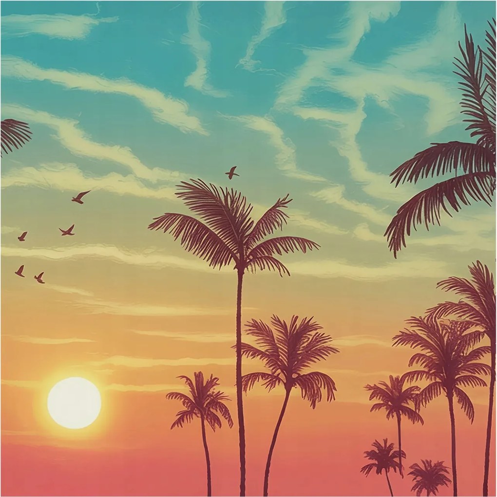 Stílusos Dekoratív Fotótapéta Flizelin Trópusi tájkép 250x250 Ragasztó