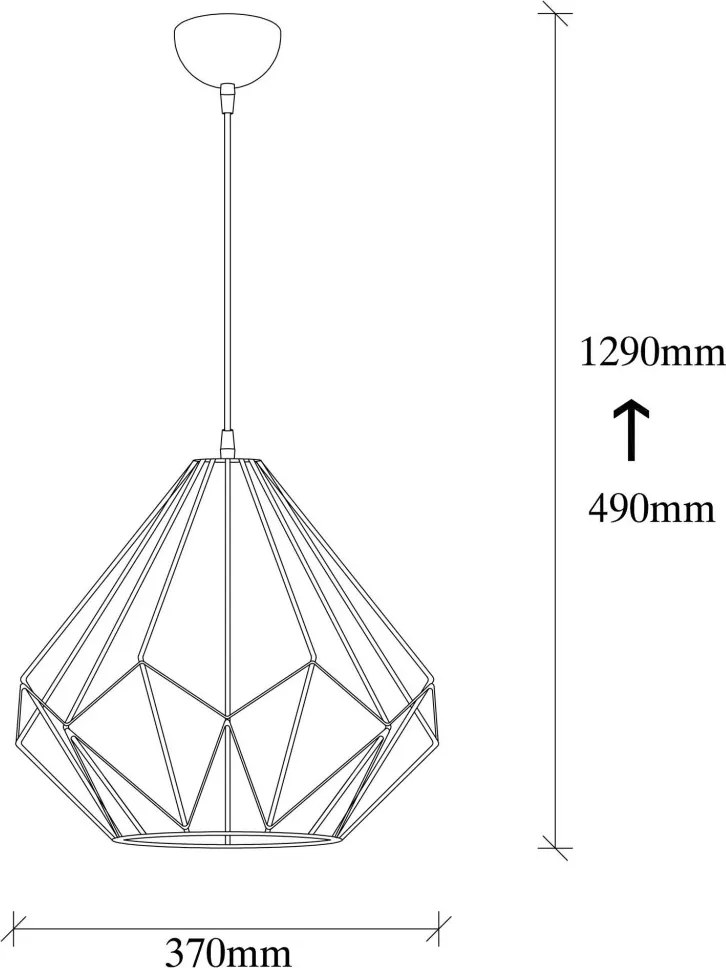 Diamond 703-S fekete vas függőlámpa, Ø37 cm