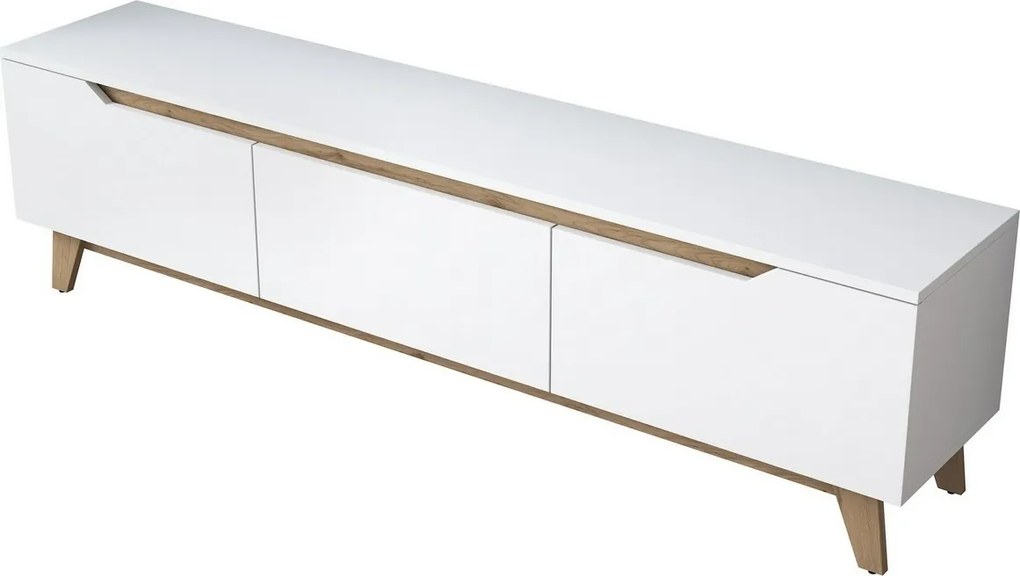 Dite White and Walnut TV-asztal