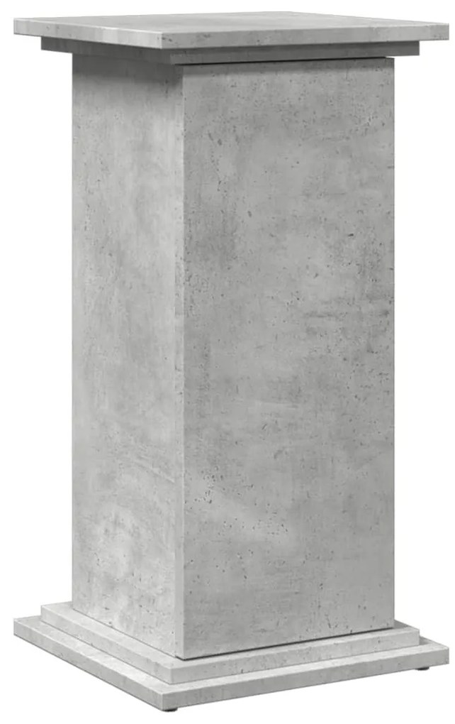 betonszürke szerelt fa bemutatóállvány tárolóval 31x30x60 cm