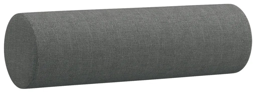 3 személyes sötétszürke szövet kanapé díszpárnákkal 180 cm