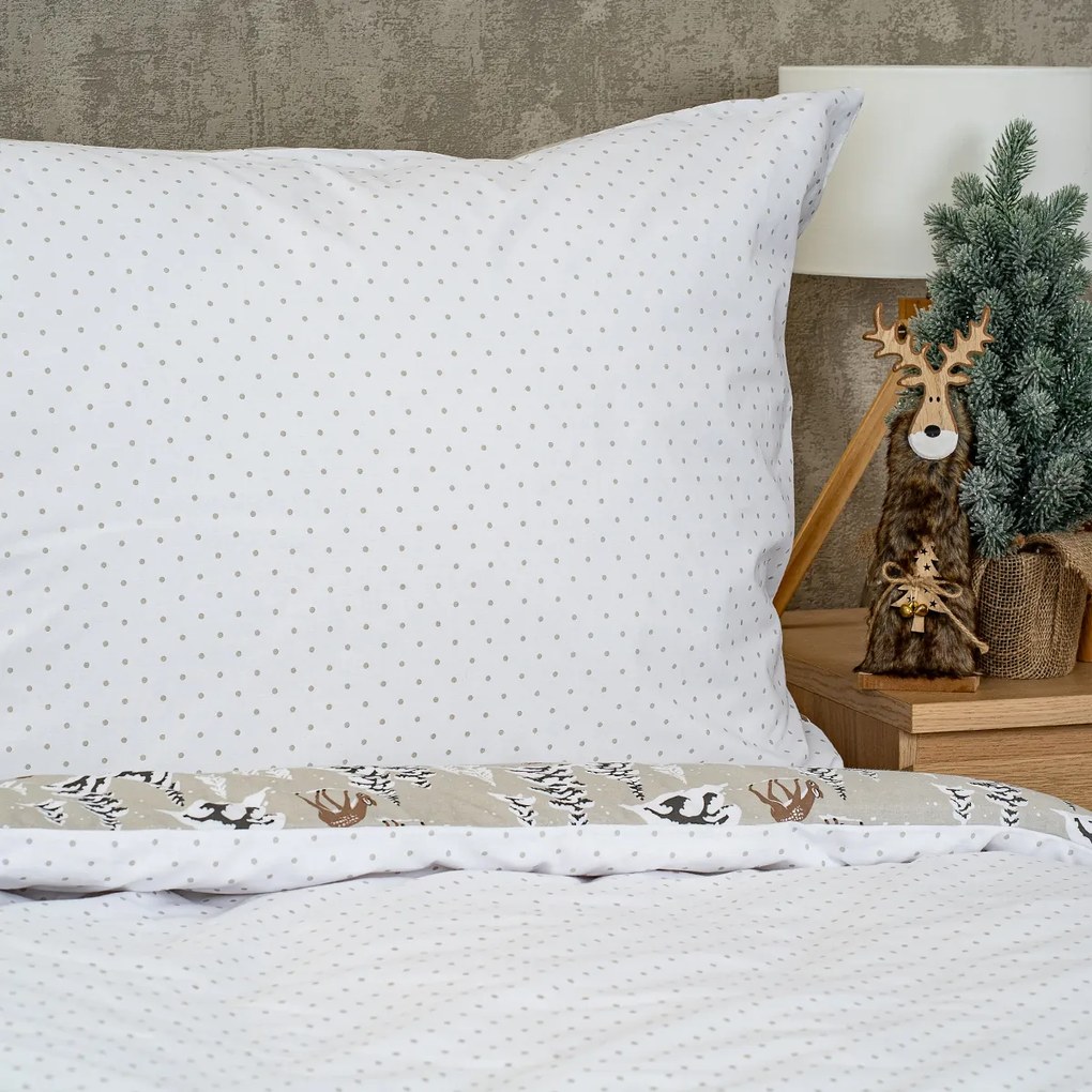 4Home Christmas forest pamut ágyneműhuzat, 140 x 220 cm, 70 x 90 cm