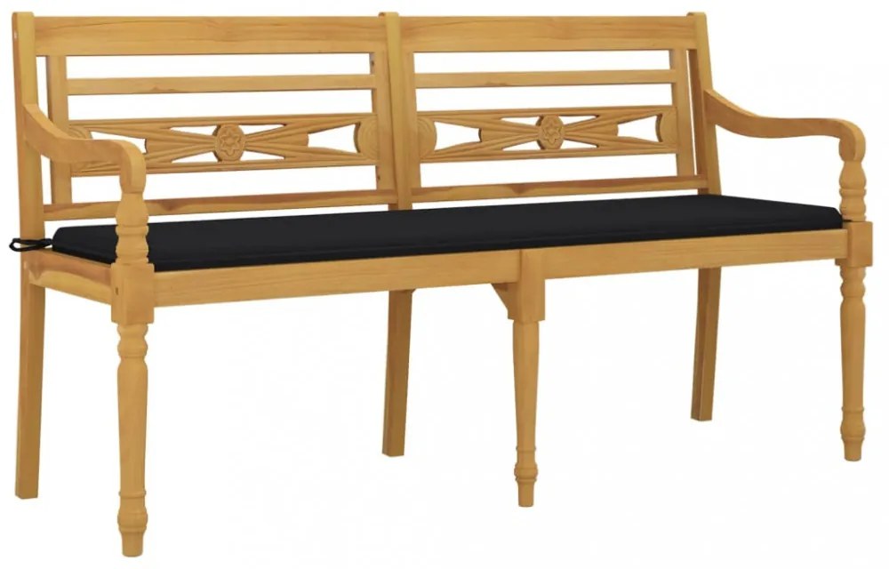 tömör tíkfa Batavia pad fekete párnával 150 cm
