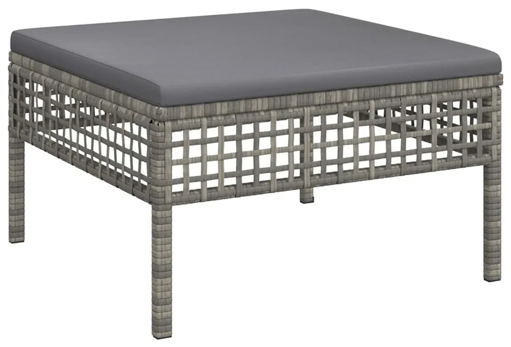 6 részes szürke polyrattan kerti ülőgarnitúra párnákkal
