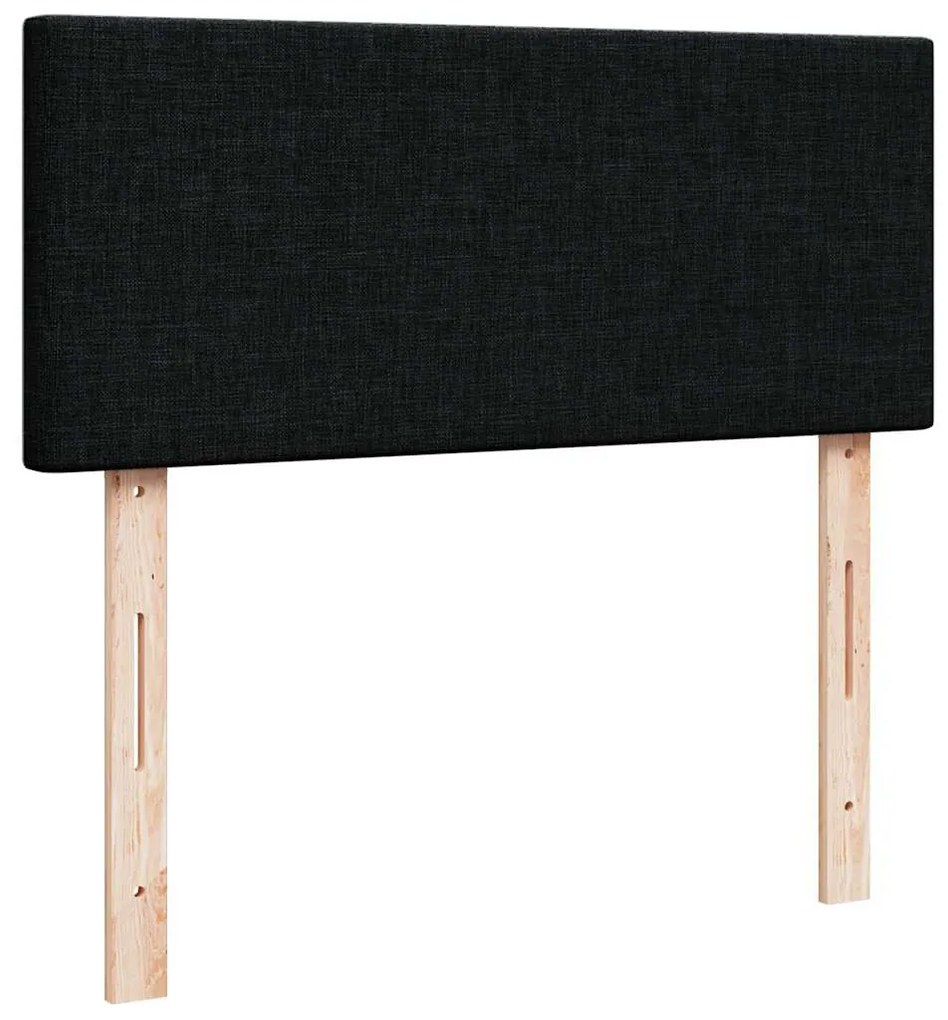 Ottomán ágy matraccal fekete 120x190 cm szövet