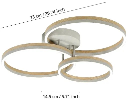 Eglo 39895 -LED Dimmelhető felületre szerelhető csillár CADINARO LED/12,5W/230V + 2xLED/15,5