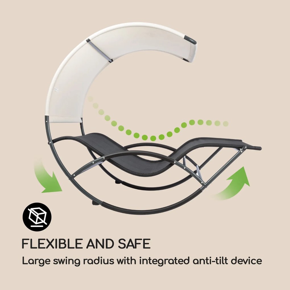 Blumfeldt The Big Easy, hintaágy, fekete, vízhatlan, 350 kg max., UV védelem