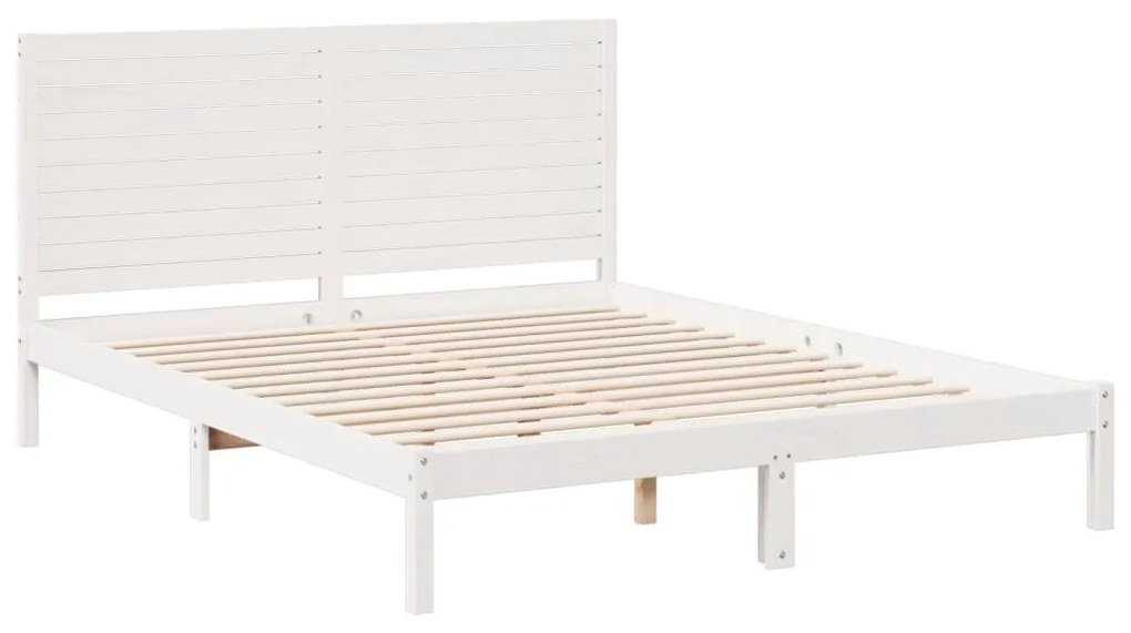 fehér tömör fa extra hosszú ágykeret matrac nélkül 160 x 210 cm