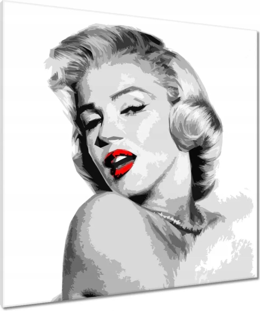 Vászonkép 90x90 Marilyn piros ajkak