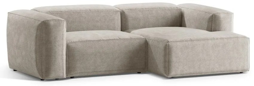 Bézs kordbársony sarokkanapé (jobb oldali-heverő résszel) Bergano – Cosmopolitan Design