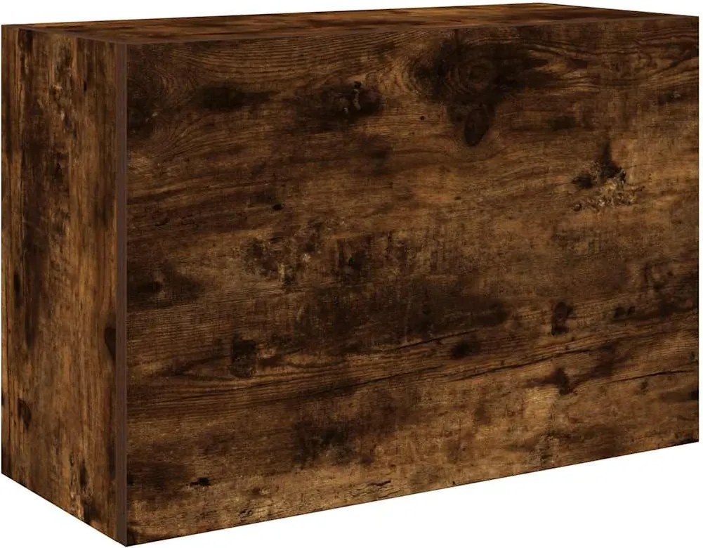 vidaXL füstös tölgyszínű szerelt fa fali fürdőszobaszekrény 60x25x40cm
