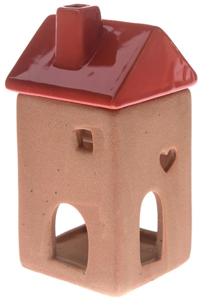 Kerámia aromalámpa Vörös házikó, 7,5 x 15 x 7,5 cm