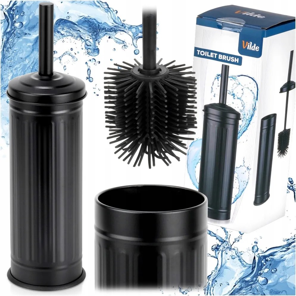 Szilikon Wc kefe tartály állvány csepegtető fekete fürdőszoba