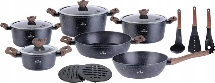 Márvány edénykészlet Indukciós Gáz 15 El. Zilner Edény Szett