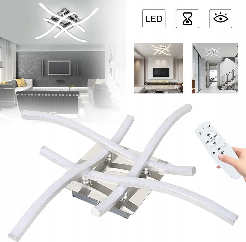 48W-OS Led Mennyezeti Lámpa Távirányítóval, Modern Nappali Lámpa, Szabályozható