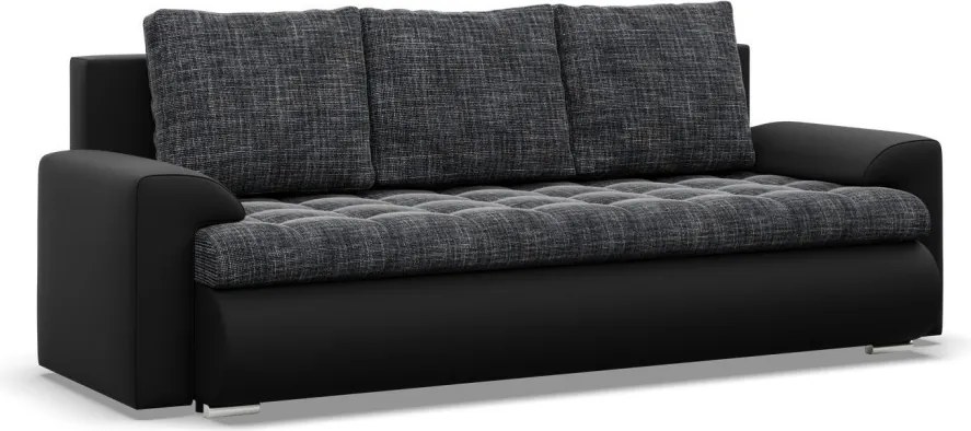 Tokio kanapéágy, fonott + műbőr, szürke - fekete