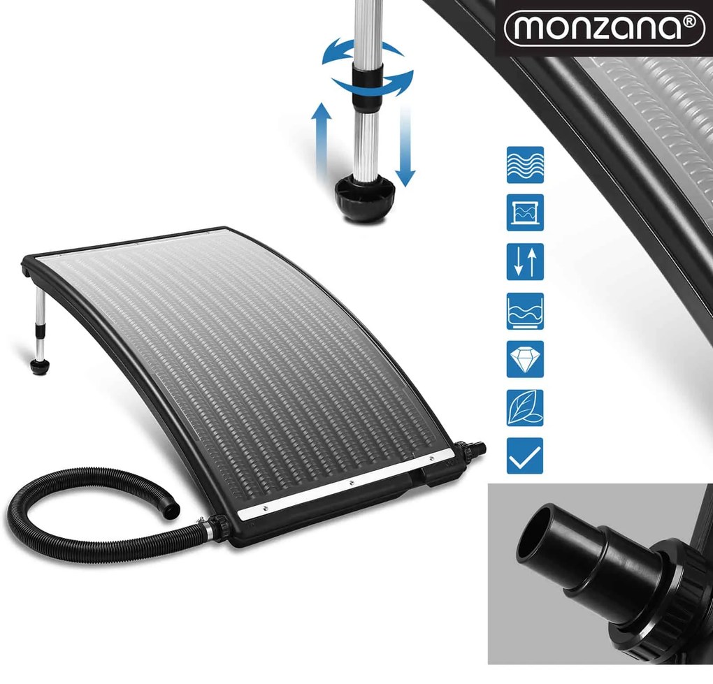 monzana® Napelem vízmelegítéshez 112x55x14 cm - antracit