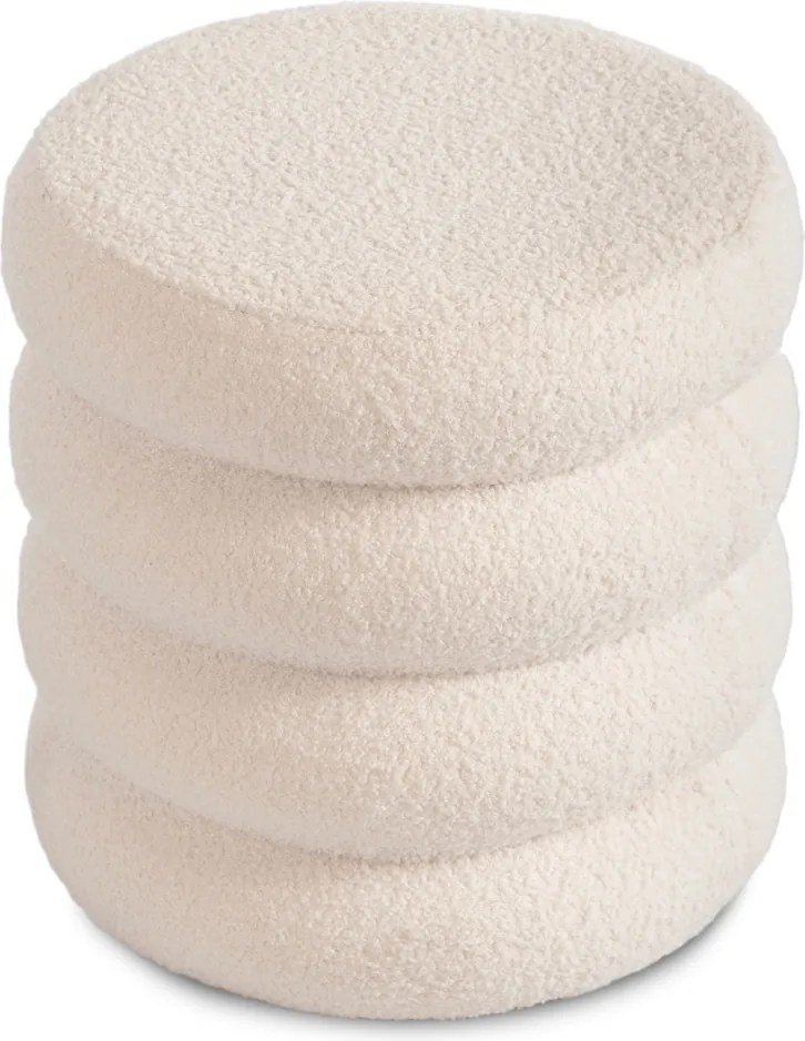 ROSSA kárpitozott puff krém színben – elegáns ülőpuff nappaliba
