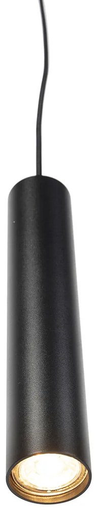 Design függőlámpa fekete 1 fázisú sínadapterrel - Slimline Tuba Small