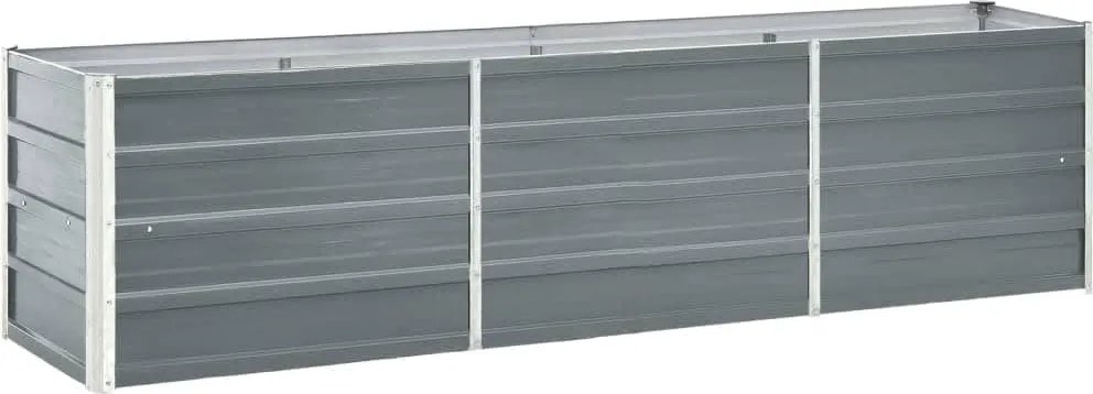 vidaXL szürke horganyzott acél kerti magaságyás 240 x 40 x 45 cm