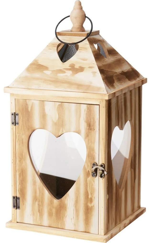 Fából készült lámpás szett Szív, 2 db