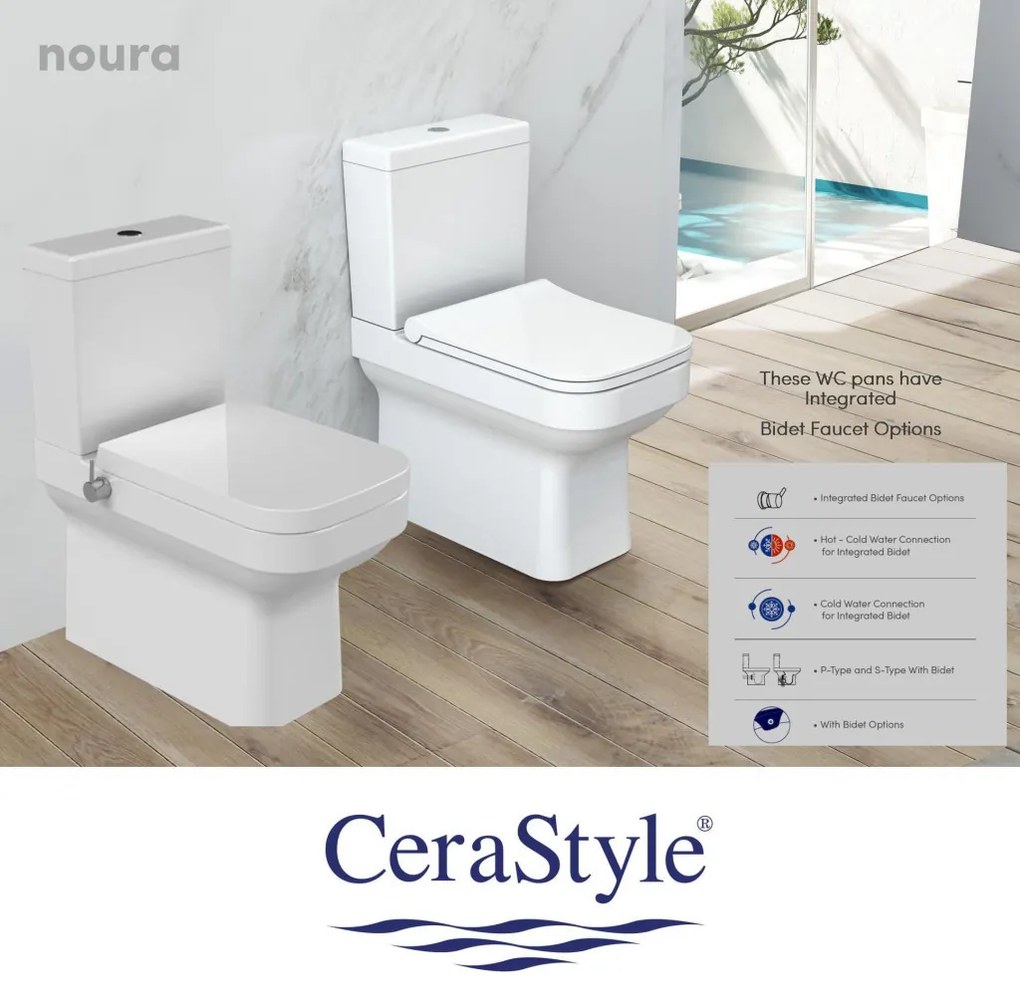 CeraStyle NOURA monoblokk WC - BEÉPÍTETT bidé funkcióval