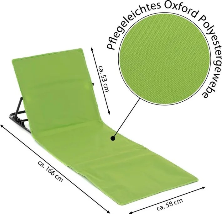 Állítható strandszőnyeg háttámlával 2 db zöld