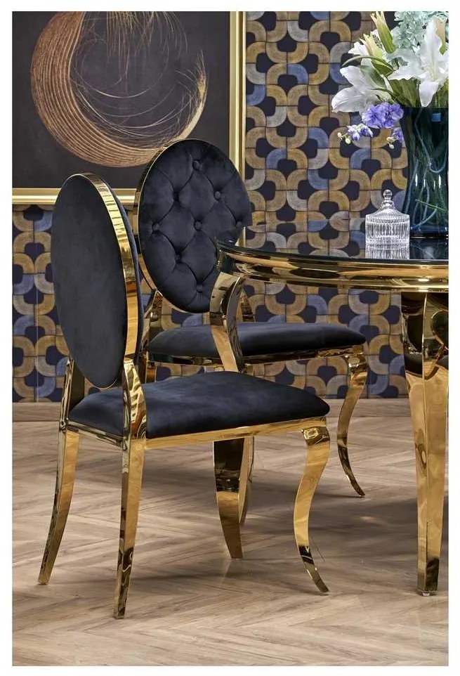 Regia II étkezőasztal, fekete / arany