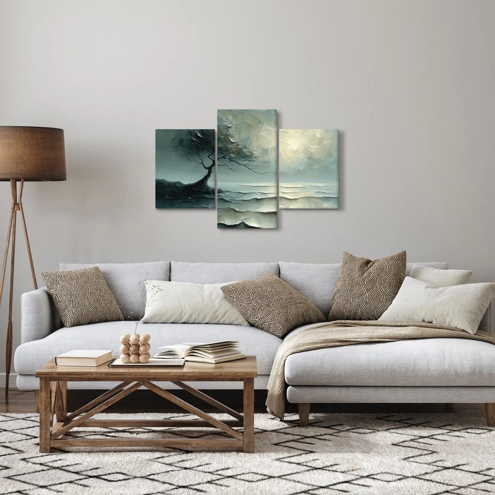Kép - Olajfestmény egy fa az óceánnal (90x60 cm)