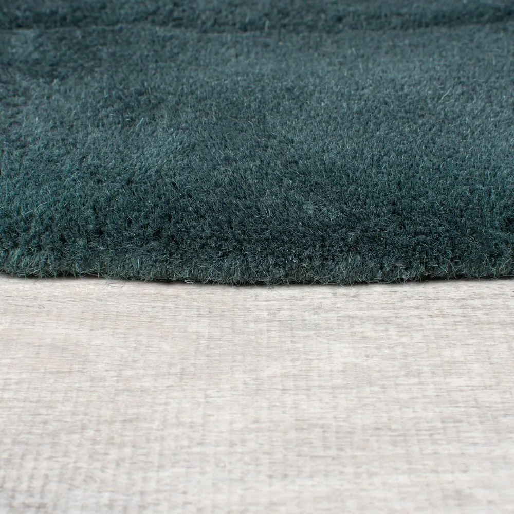 Kékeszöld kézi szövésű gyapjú kerek szőnyeg ø 160 cm Shard Teal – Flair Rugs