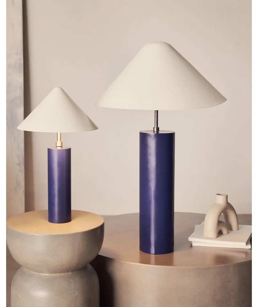 Sötétkék asztali lámpa fém búrával (magasság 42 cm) Shiva – Kave Home