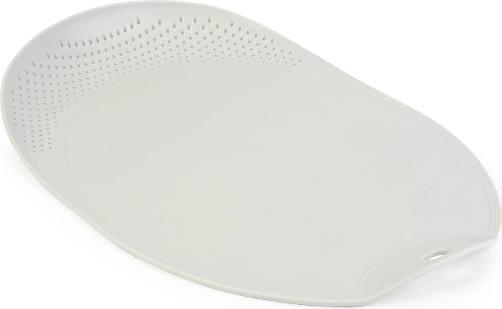 Vágódeszka Műanyag Konyhai Csepegtető Fogantyúval Fehér 38x25cm