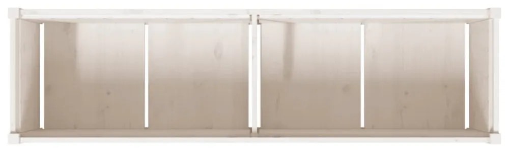fehér tömör fenyőfa kerti virágláda 180x50x50 cm