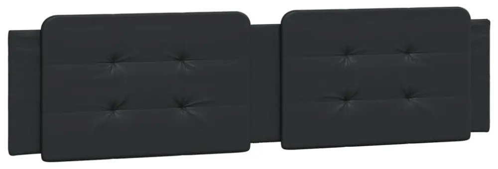 fekete műbőr ágykeret LED-világítással 160 x 200 cm