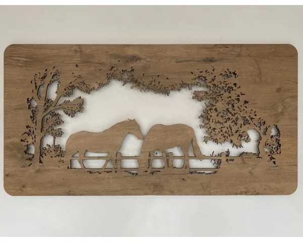 Li-Go 5012/B/4 - LED fali dekoráció LED/10W/5V 30000 mAh 120x60 cm tölgy