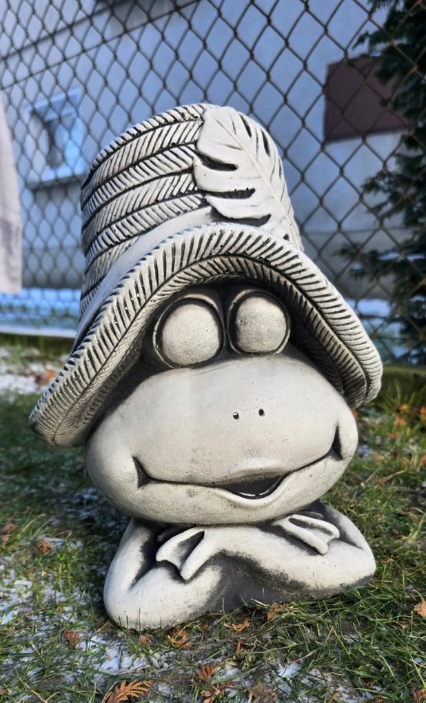 Béka Virágtartóval – Beton Kerti Figura, Dekoráció. Virágtartó