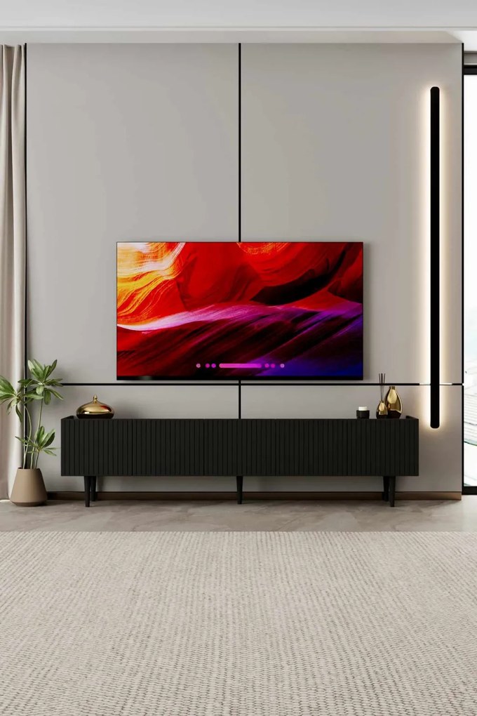 Capella TV-állvány, fekete, 200 cm