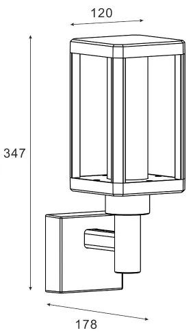 Zuma Line SJ12331 - LED Kültéri fali lámpa URBAN LED/12W/230V IP65 fekete