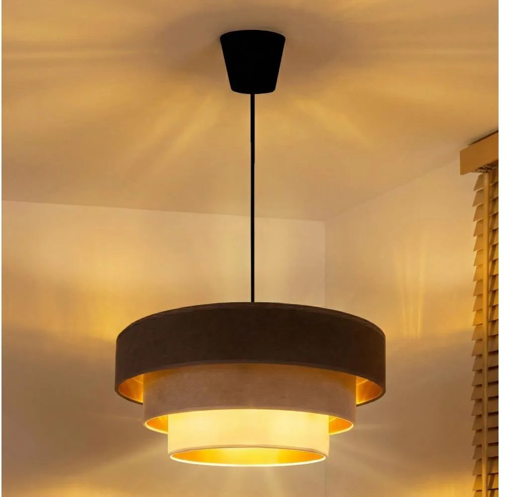 BRILAGI - Kábeles függeszték LUNETA 1xE27/60W/230V átm. 40 cm barna/bézs/krém