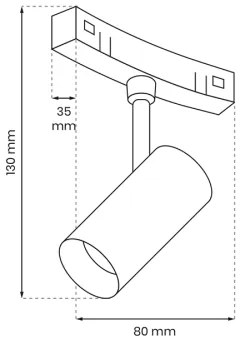 LED Spotlámpa sínrendszerhez MAGNETIC TRACK LED/7W/48V 3000K fekete