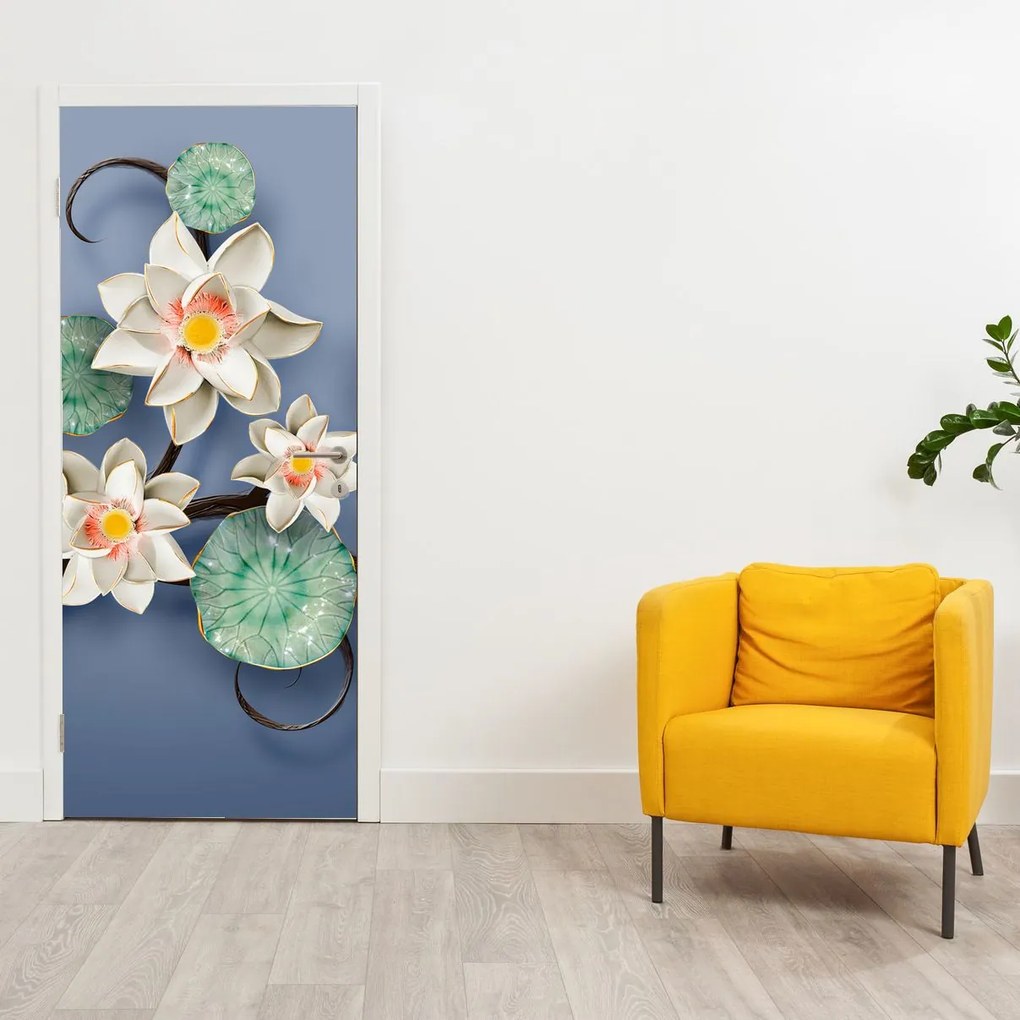 Fotótapéta ajtóra - Tavirózsa (95x205cm)