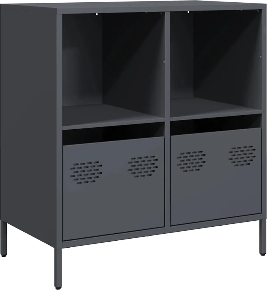 vidaXL antracit hidegen hengerelt acél tálalószekrény 68x39x73,5 cm